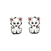 MyLovly Brincos Criança Gatinho Branco | Aço Hipoalergénico
