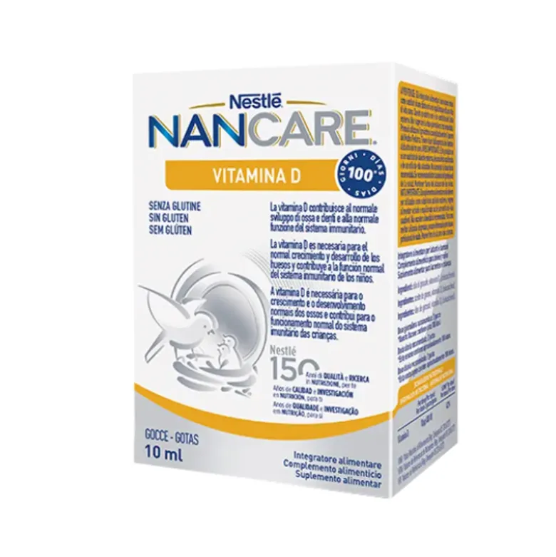 NANCARE Vitamina D Gotas 10ml | Suplemento para Bebés | Desenvolvimento Ósseo e Imunidade