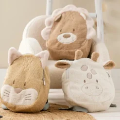 Nattou Mochila Infantil Raposa em Tecido Teddy | Fofa, Leve e Lavável