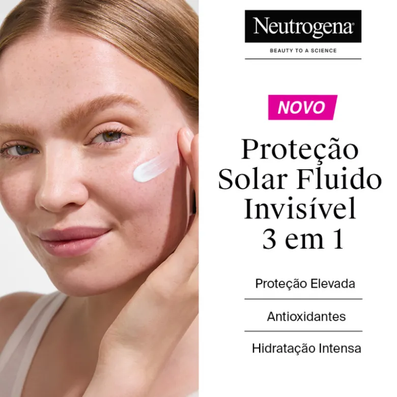 Neutrogena Ultra Sheer Protetor Solar Fluido Invisível Hidratante FPS50 50ml | Ideal para pele normal a seca e sensível