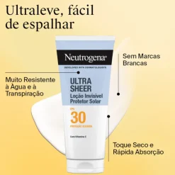 Neutrogena Ultra Sheer Protetor Solar Loção Invisível Corpo FPS 30 200ml | Hidrata e Protege