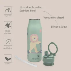 Noüka Garrafa Térmica Infantil Daisy Dip The Rabbit 475ml | Mantém bebidas frias até 24h