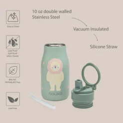 Noüka Garrafa Térmica Infantil Lucie Kiko The Toucan 300ml | Com palhinha mantém bebidas frias até 24h