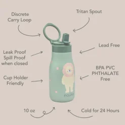 Noüka Garrafa Térmica Infantil Lucie Pip The Rabbit 300ml | Com palhinha mantém bebidas frias até 24h