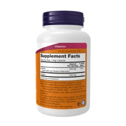 NOW Choline & Inositol 500mg 100 Cápsulas | Suporte ao Sistema Nervoso e Função Cerebral | Saúde do Fígado e Metabolismo