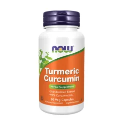 NOW Curcuma e Curcumina 60 Cápsulas Vegetais | Suplemento Apoia a saúde articular, bem-estar geral