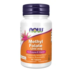 NOW Metilfolato 1000 mcg 90 Comprimidos | Apoia função neurológica