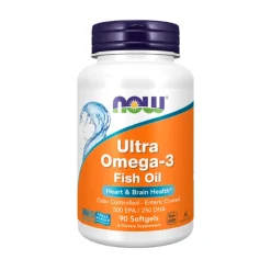 NOW Ultra Omega-3 Fish Oil 90 Softgels | 500 EPA 250 DHA Gelatina de Peixe