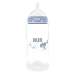 NUK Biberão First Choice Silicone Azul M +3 Meses 300ml | Controlo Temperatura
