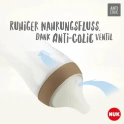 NUK Biberão Perfect Match +6 Meses 360ml | Padrão Girafas e Tetina Silicone Anti-Cólicas