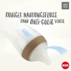 NUK Biberão Perfect Match +6 Meses 360ml | Padrão Girafas e Tetina Silicone Anti-Cólicas