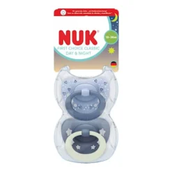 NUK Chupeta First Choice Dia e Noite Azul 18-36M Uni. 2 | Brilham no escuro