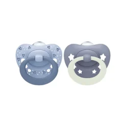 NUK Chupeta First Choice Dia e Noite Azul 0-6M Uni. 2 | Brilham no escuro