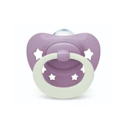 NUK Chupeta First Choice Dia e Noite Roxo 0-6M Uni. 2 | Brilham no escuro