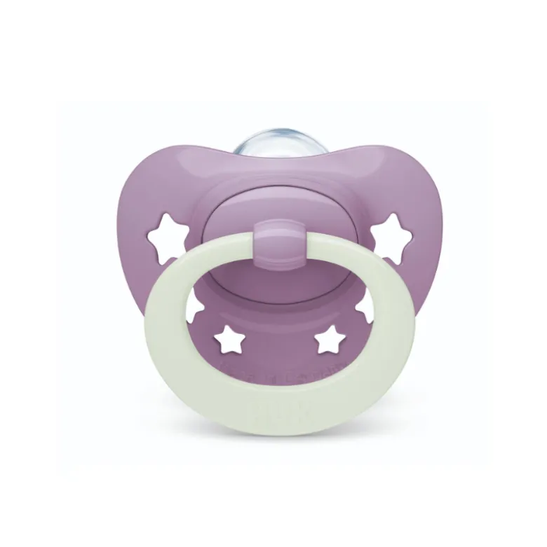 NUK Chupeta First Choice Dia e Noite Roxo 18-36M Uni. 2 | Brilham no escuro