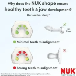 NUK First Choice Chupetas Silicone Rosa 6-18M 2 Uni. | Macaco e Canguru