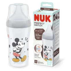 Nuk Perfect Match Biberão Mickey Silicone +3M 260ml