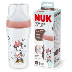 Nuk Perfect Match Biberão Minnie Silicone +3M 260ml