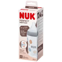 Nuk Perfect Match Biberão Silicone Balões +3M 260ml