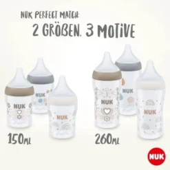 Nuk Perfect Match Biberão Silicone Balões +3M 260ml