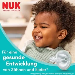 NUK Perfect Match Chupetas 0-6M x2 Bege + Coral | 95% Aceitação Bebés