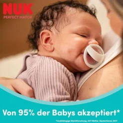 NUK Perfect Match Chupetas Silicone 0-6M x2 Verde + Azul | 95% Aceitação Bebés