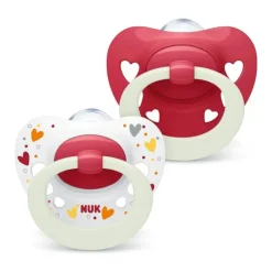 Nuk Signature Night Chupeta Silicone 6-18M | 2 Unidades - Brilham no Escuro