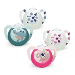 Nuk Star Day&Night Chupetas Silicone 18-36M
