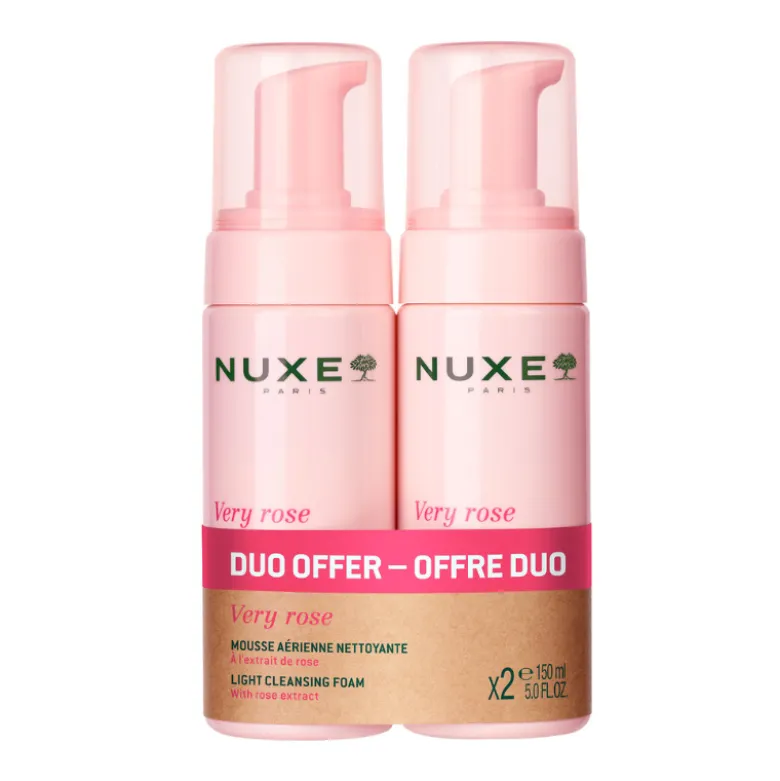 Nuxe Promo Very Rose Espuma de Limpeza 2x150ml | Limpa e Acalma | Para Pele Sensível