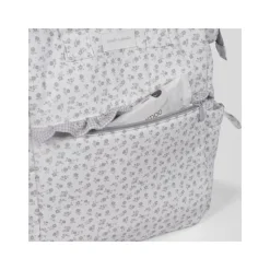Pasito a Pasito Mochila Maternidade Little Bloom Flowers Grey | Tecido Impermeável