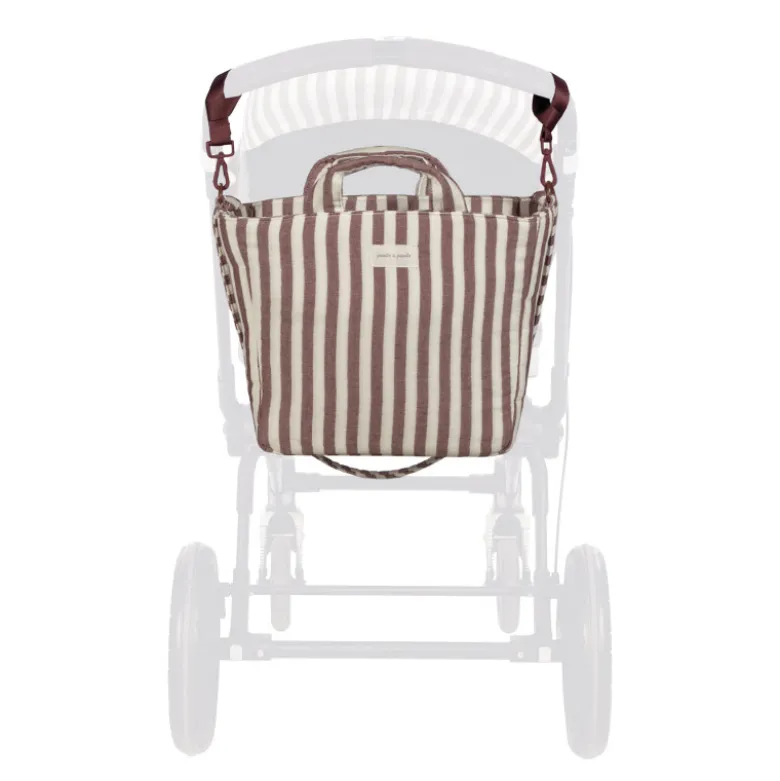 Pasito a Pasito Saco Muda Fraldas Cherry Strips 37x30x12 cm | Inclui Trocador