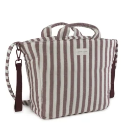 Pasito a Pasito Saco Muda Fraldas Cherry Strips 37x30x12 cm | Inclui Trocador