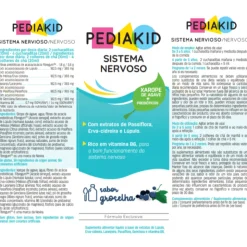 Pediakid Sistema Nervoso Xarope 125ml +3Anos | Sabor Groselha | Passiflora + Vitamina B6