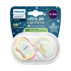 Philips Avent Ultra Air Chupeta Noturna 0-6M | Borboleta e Minhoca - Brilha no Escuro