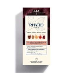 Phyto Kit Coloração Permamente 6.66 Castanho Claro Cereja Intenso | Tinta para Cabelo Sem Amoníaco