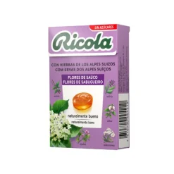 Ricola Rebuçados Flores de Sabugueiro sem Açúcar Saco 70g | Alívio Garganta e Vias Respiratórias | Hálito Fresco