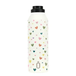 Runbott Mii 60 Garrafa Confeti Corazones Cream 600ml | Mantém Quente 12h & Frio 24h
