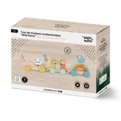 Saro Comboio Madeira Multiatividades Wild Party +12M | Brinquedo Educativo FSC Criança