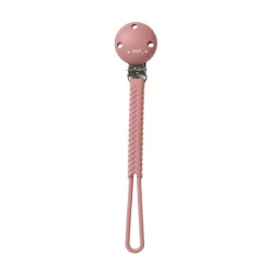 Saro Porta-Chupeta Trança Rosa Velho