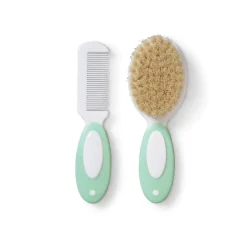 Saro Set Pente Escova Cerdas Branco e Verde