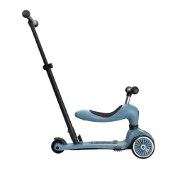 Scoot & Ride Highwaykick 1 Push&Go Trotinete Evolutiva Azul 3 em 1 | 1-3A Pega Empurrar, Assento Regulável sem Ferramentas