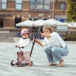Scoot & Ride Highwaykick 1 Push&Go Trotinete Evolutiva Azul 3 em 1 | 1-3A Pega Empurrar, Assento Regulável sem Ferramentas