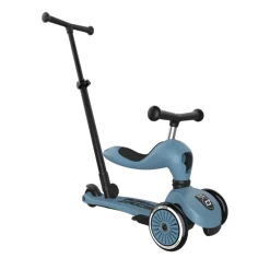 Scoot & Ride Highwaykick 1 Push&Go Trotinete Evolutiva Azul 3 em 1 | 1-3A Pega Empurrar, Assento Regulável sem Ferramentas