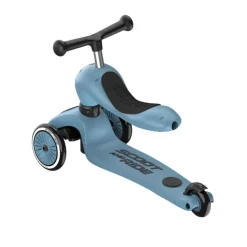 Scoot & Ride Highwaykick 1 Push&Go Trotinete Evolutiva Azul 3 em 1 | 1-3A Pega Empurrar, Assento Regulável sem Ferramentas