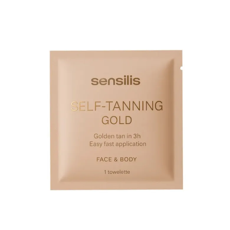 Sensilis Self-Tanning Gold Toalhitas Autobronzeadoras 6 unidades | Bronzeado Natural em 3h