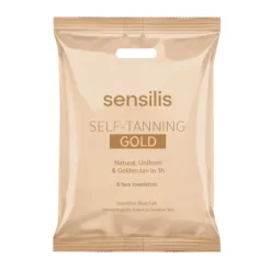 Sensilis Self-Tanning Gold Toalhitas Autobronzeadoras 6 unidades | Bronzeado Natural em 3h