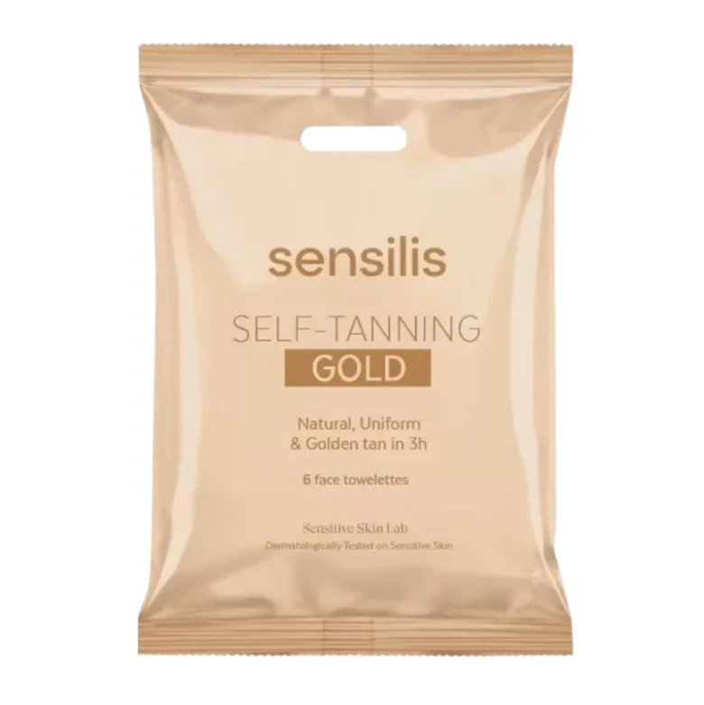 Sensilis Self-Tanning Gold Toalhitas Autobronzeadoras 6 unidades | Bronzeado Natural em 3h