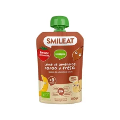 Smileat Bio Saqueta Fruta Leite de Amêndoa, Cacau e Morango +9M 100g