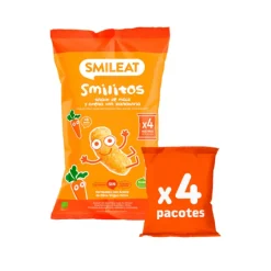 Smileat Smilitos +8Meses Milho Aveia Cenoura 4x12g | Snack Bebé