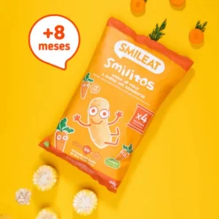 Smileat Smilitos +8Meses Milho Aveia Cenoura 4x12g | Snack Bebé